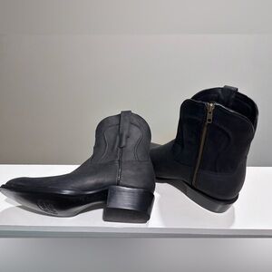 J.B. Dillon Black Leather Cowboy Boots